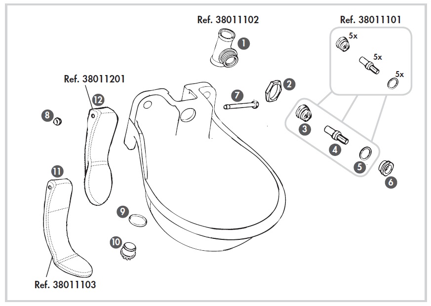 5 Stk. Reparatur-Set für Compact-Zungenventil-Becken