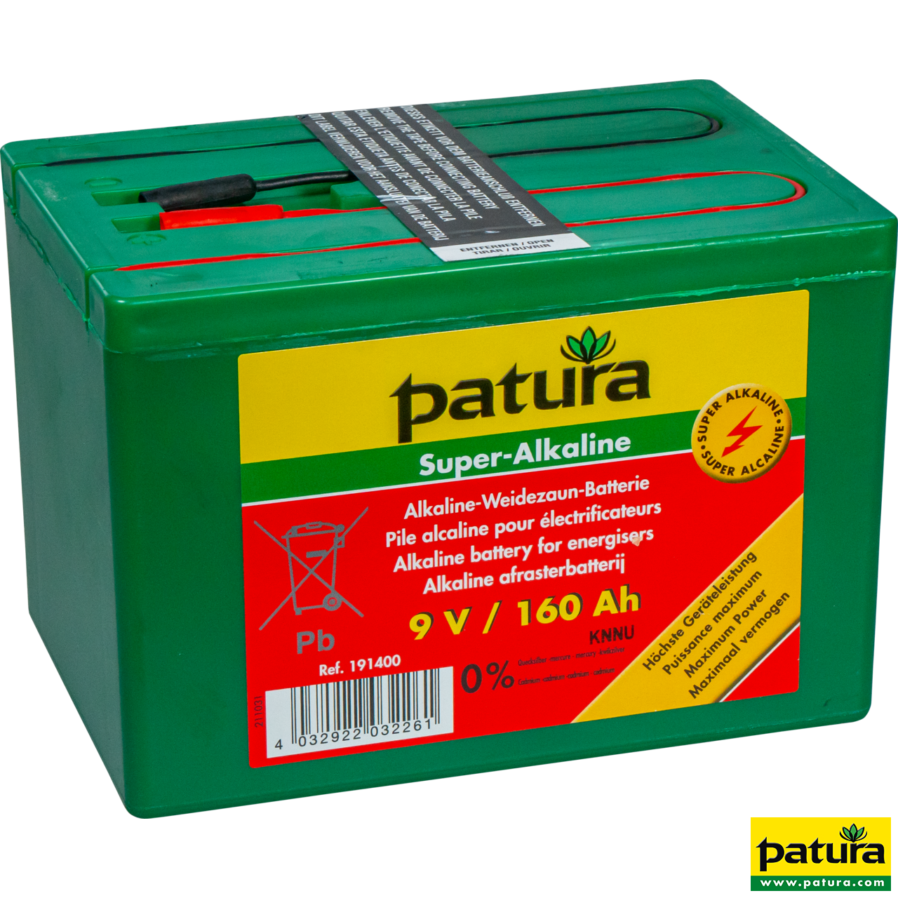 191400 Patura Super-Alkaline Weidezaun-Batterie 9 V, 160 Ah