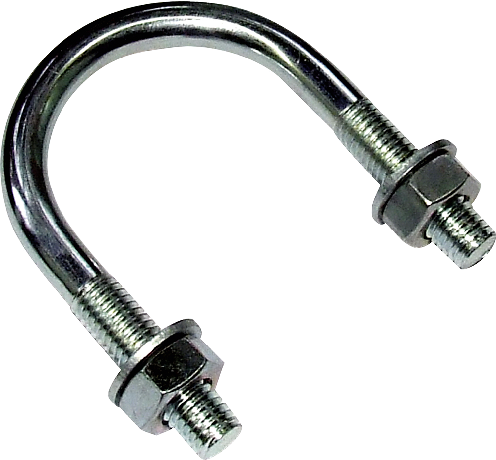 Befestigungsbügel M10 1" - 1 1/2" verzinkt, mit Muttern und Scheiben