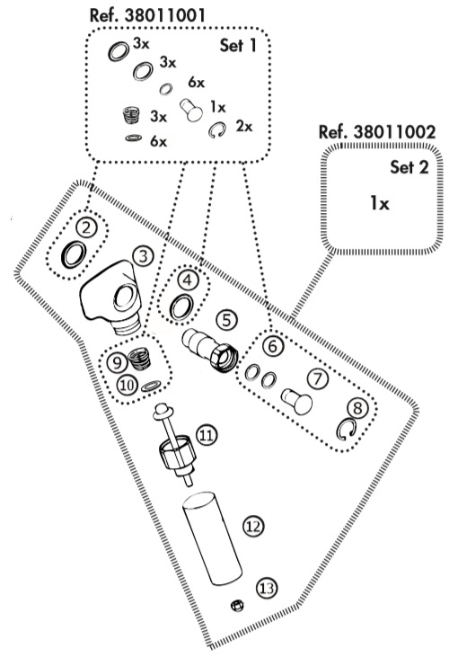 Reparatur-Set 2 für Compact Becken Rohrventilausführung