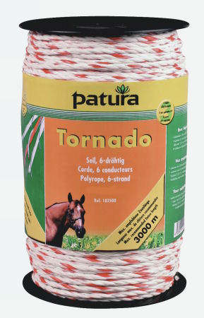 500 m Tornado Seil, 0,23 Ohm/m, 5xEdelstahl-, 1xKupferleiter, weiss-orange