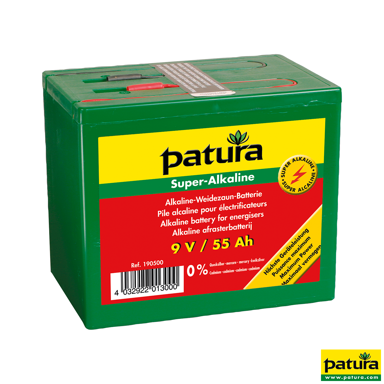 190500 Patura Super-Alkaline Weidezaun-Batterie 9 V, 55 Ah