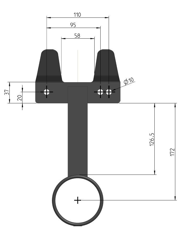 361410 Patura Nuckeleimerhalter mit Ring und Regenplatte, Maße