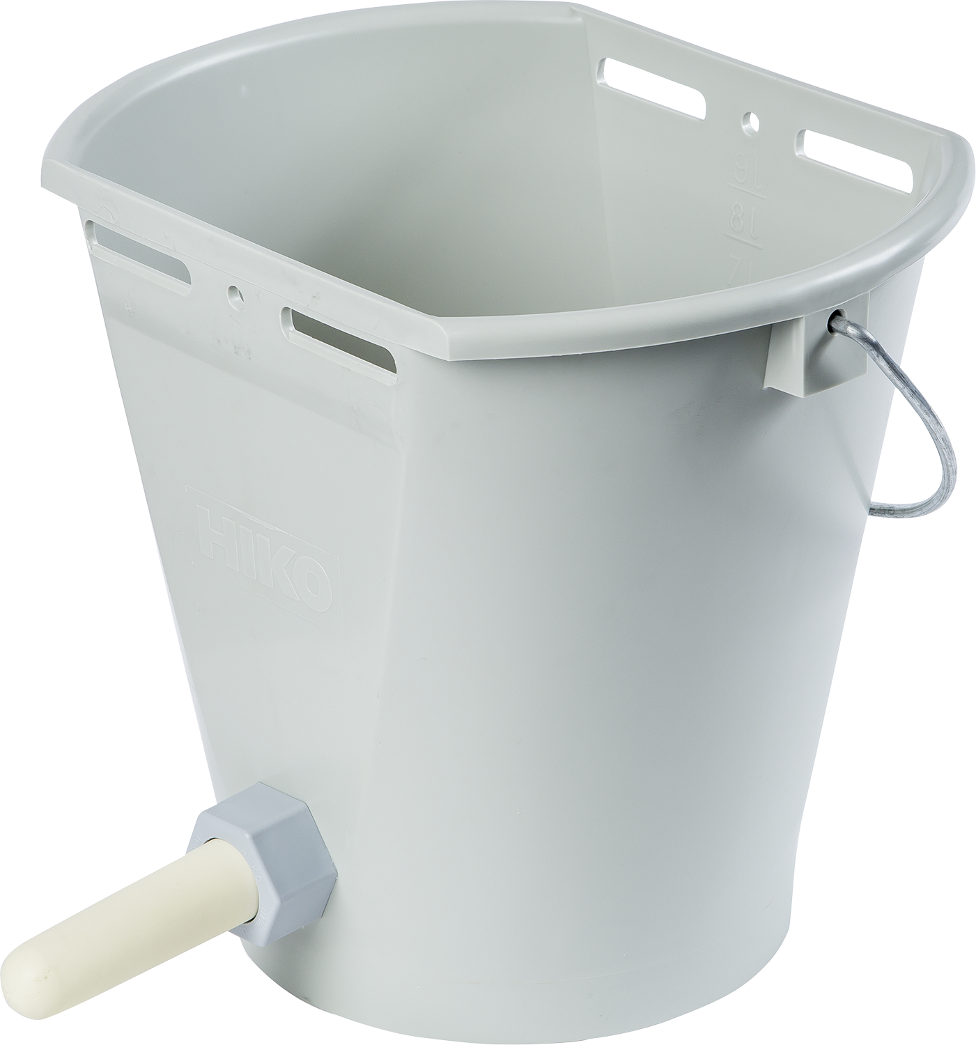Nuckel-Tränkeeimer 9 l grau, inkl. Sauger und 1-Click-Ventil