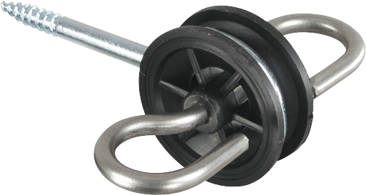 4 Stk. Torgriffisolator Edelstahl, 2 Edelstahl-Ösen, Holzgewinde