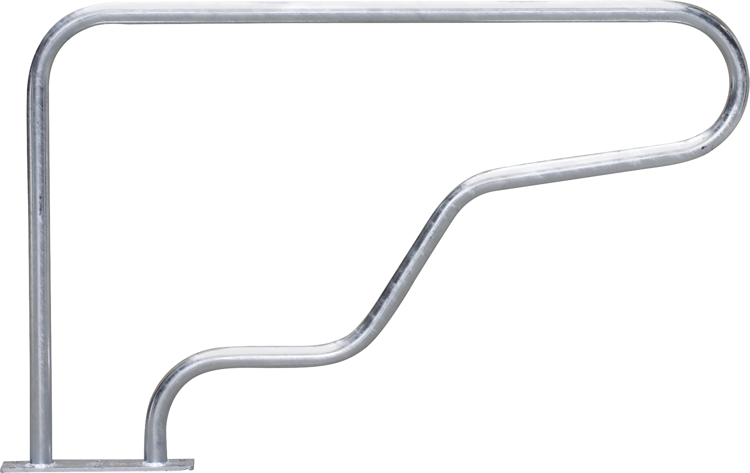 Liegeboxenbügel Classic, d=48,3 mm mit Bodenplatte, L=1,30 m, H=0,85 m