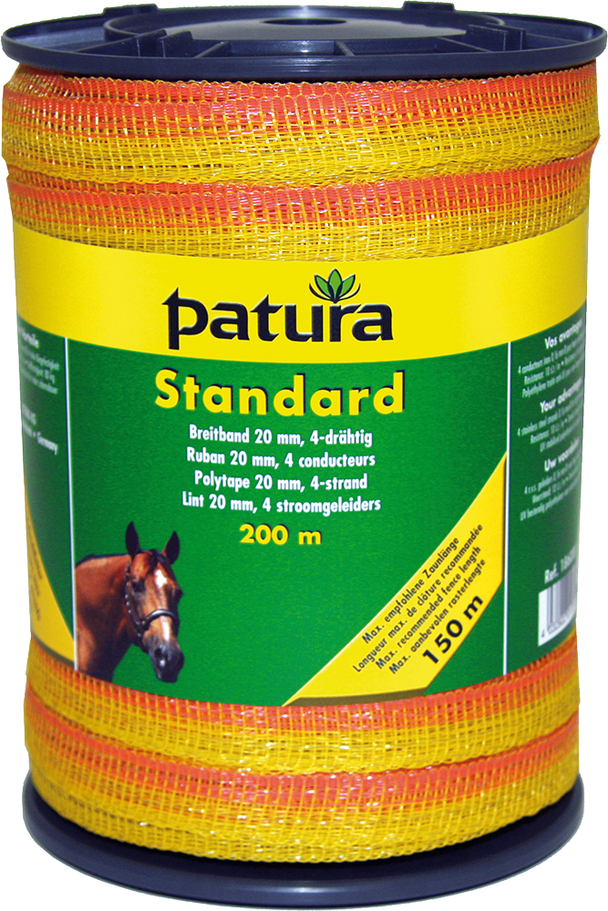 200 m Standard Breitband 20 mm, 10 Ohm/m, 4xEdelstahlleiter, gelb-orange