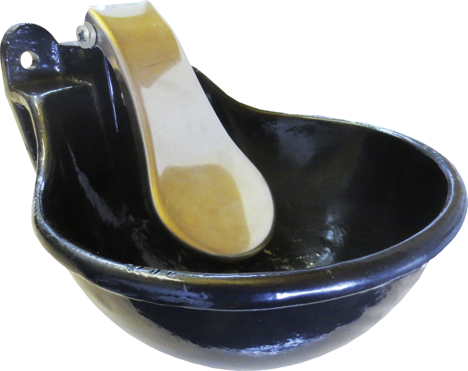 Zungenventil-Becken Compact, Mod. 1, pulverbeschichtete Gussschale