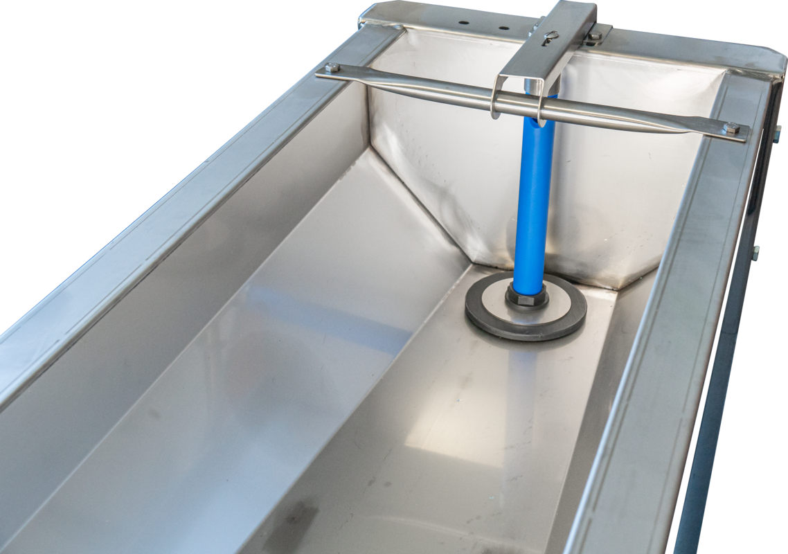 Patura Schnellablauftrog 1306714, Länge 1,40 m, 100 Liter, Detail Ablauf 1