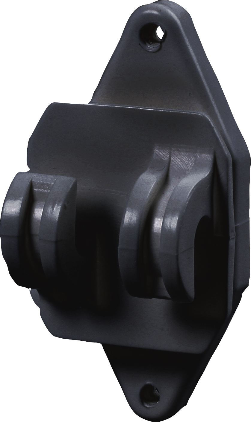 25 Stk. Festzaun-Isolator, schwarz, für Seil und HippoWire