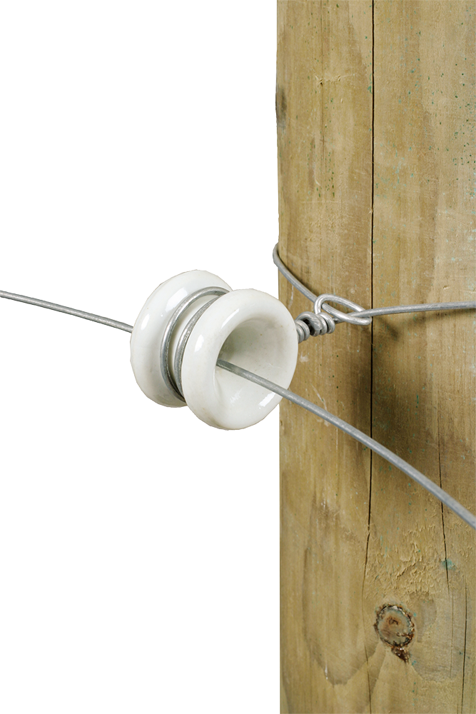 10 Stk. Porzellan Eckisolator, Rollenisolator für hohe Zugkräfte