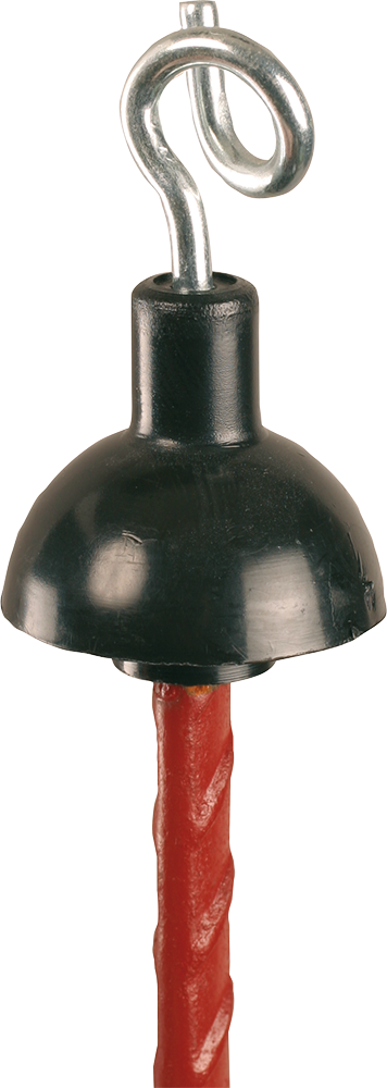 25 Stk. Ersatzisolator mit Metallöse für Federstahlpfahl oval (10 x 5,5 mm)