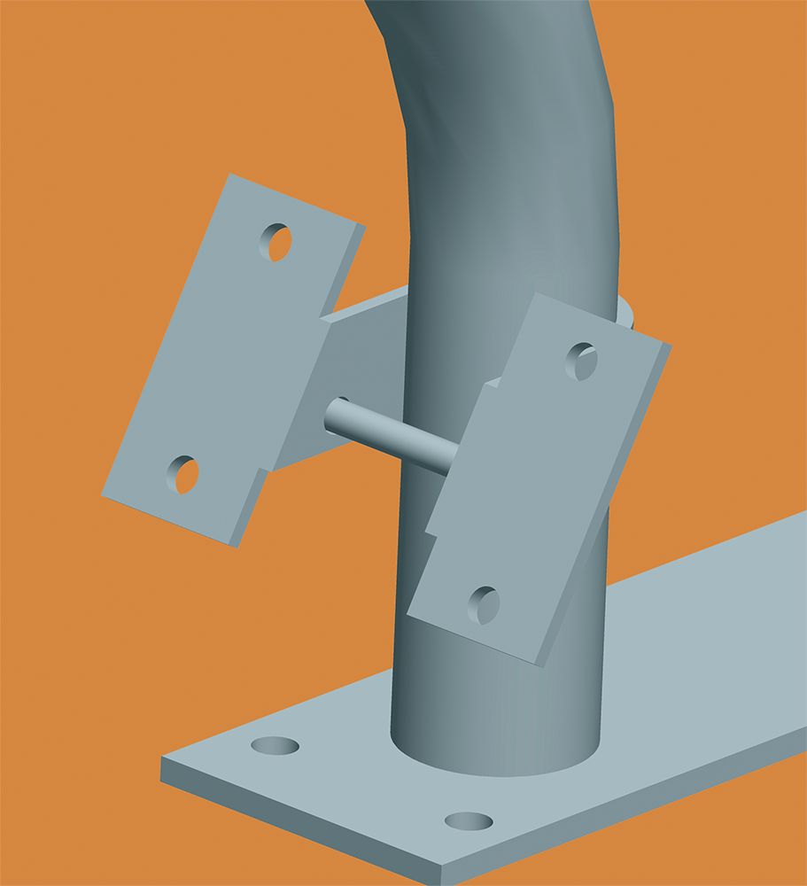 Bugbretthalter, Montagewinkel (für Endplatz)