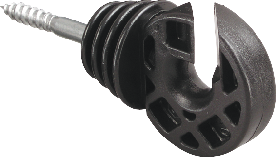 25 Stk. Profi-Ringisolator, mit Holzgewinde, 6 mm Schaft, mit extra breitem Schlitz für Seile