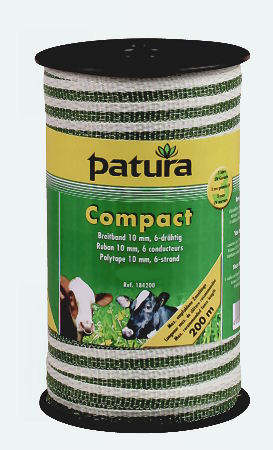 400 m Compact Breitband 10 mm, 7,0 Ohm/m, 6xEdelstahlleiter, weiss-grün