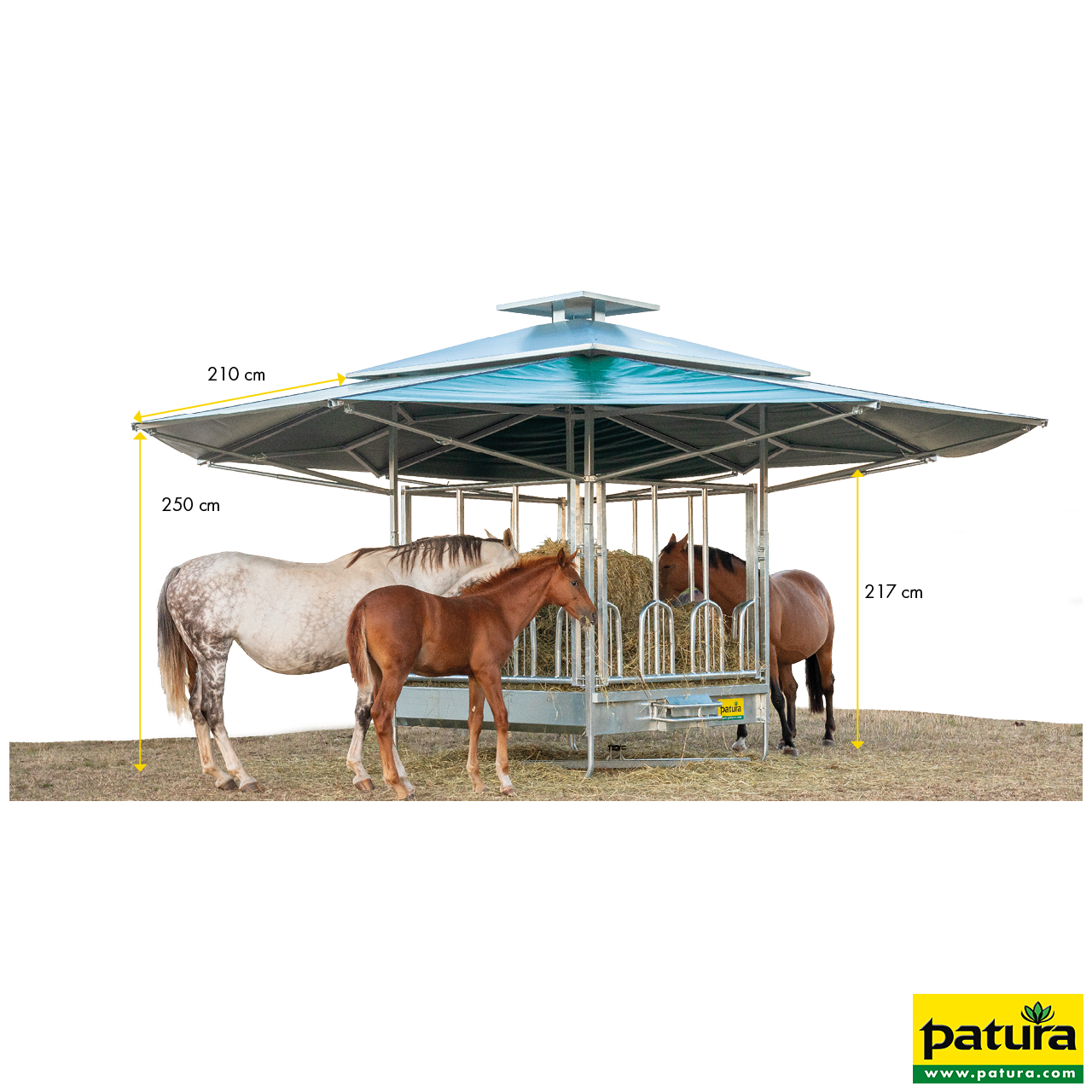 30353111 Patura Klima Viereckraufe mit Universalfressgittern Maße