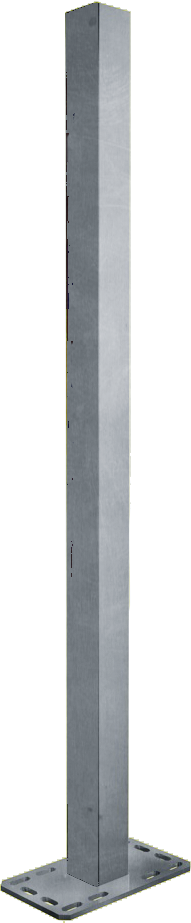 Pfosten 90 mm, Länge 1,65 m, mit Bodenplatte für Spaltenboden