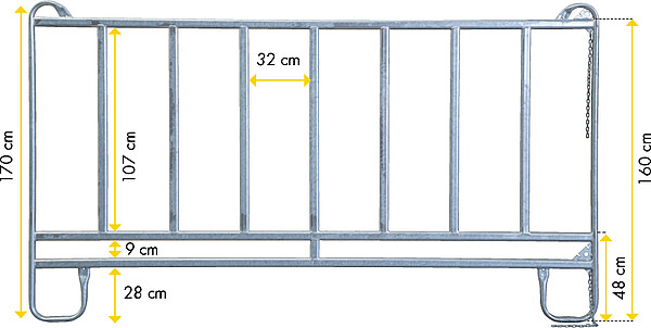 Patura Panel mit Fressgitter, Länge 3,0 m
