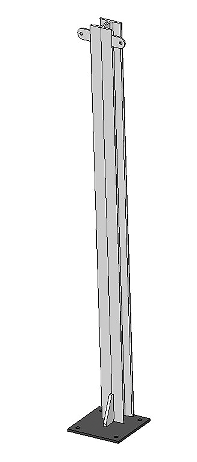 U-Profil 65x42x5,5mm, doppelt, L=1,45 m, mit Bodenplatte, vz