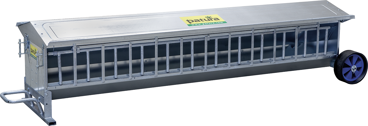 Lämmer-Futterautomat, L=2,44 m, Inhalt ca. 240 Liter