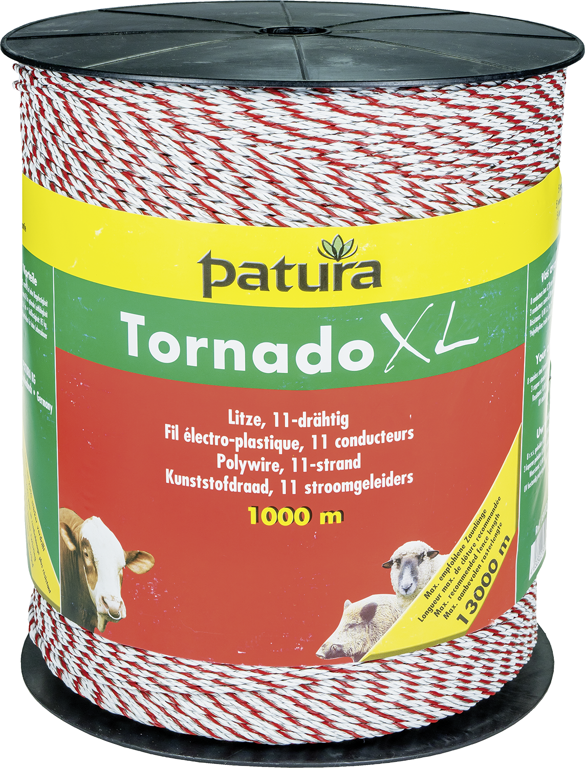 1000 m Tornado XL Litze, 0,08 Ohm/m, 8xEdelstahl-, 3xKupferleiter, weiss-orange