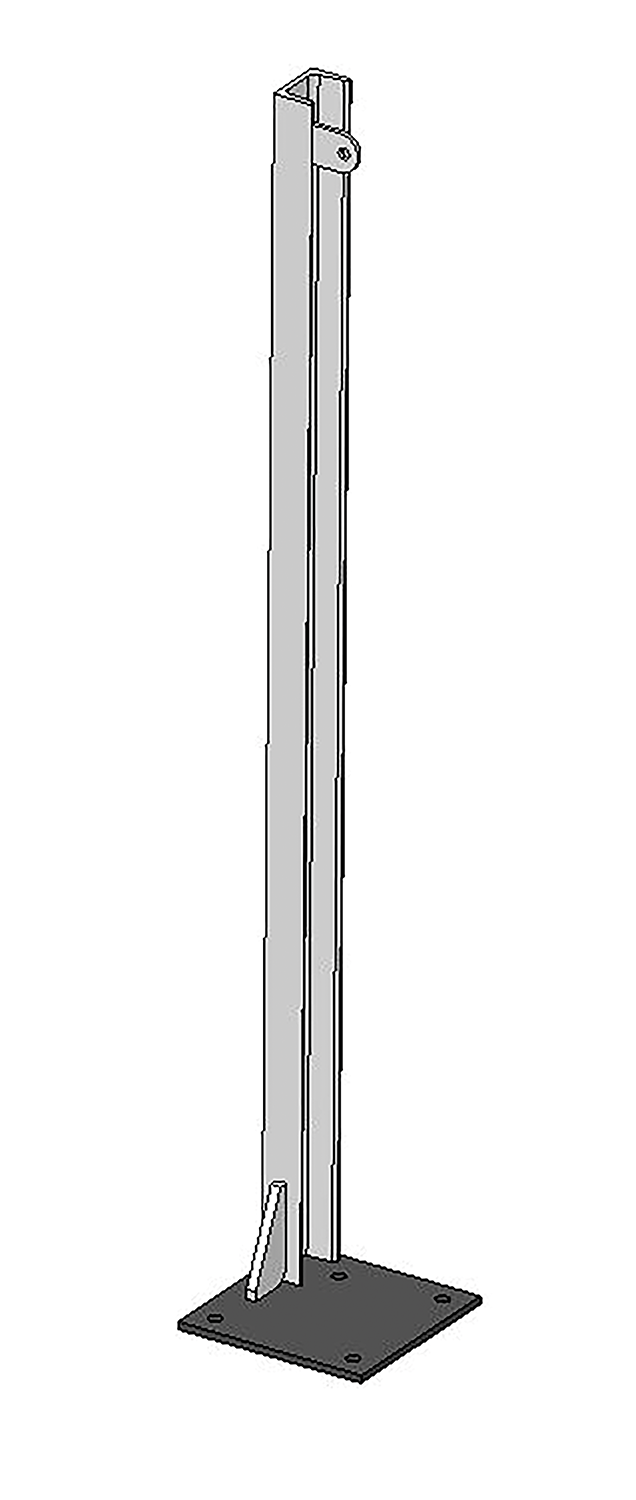 U-Profil 65x42x5,5mm, L= 1,20 m, mit Bodenplatte links, vz