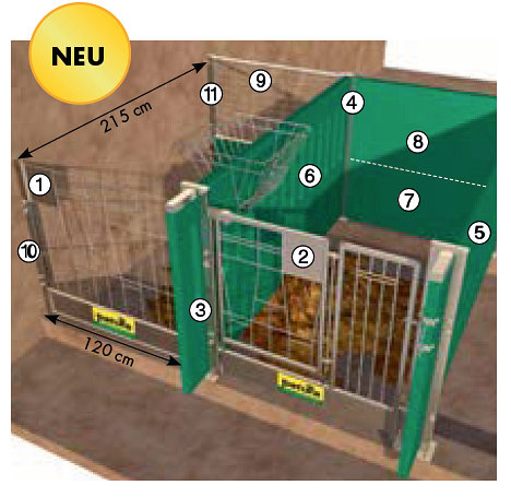 U-Profil-Pfosten für Doppelreihen, mit Bodenplatte