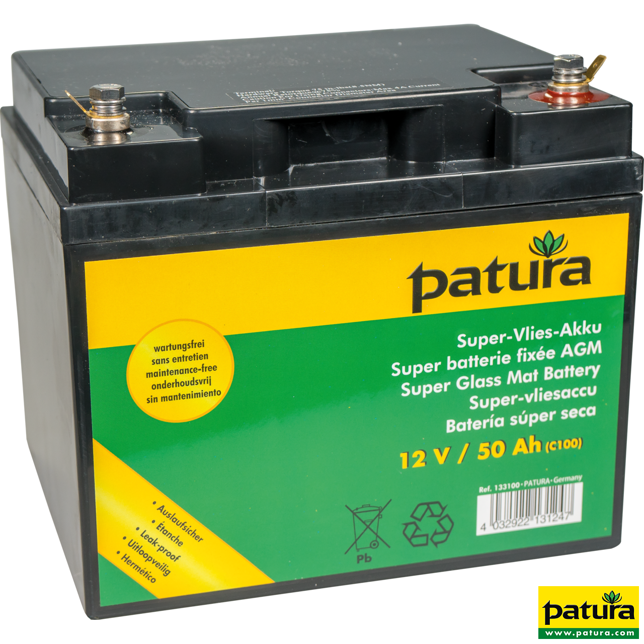 133100 Patura Super-Vlies-Akku 12 V, 50 Ah