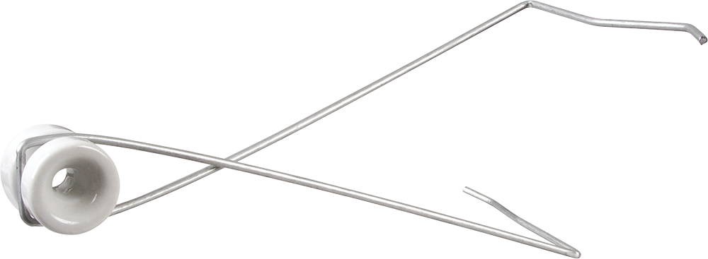 10 Stk. Abstandhalter zum Einhängen mit Porzellan-Isolator