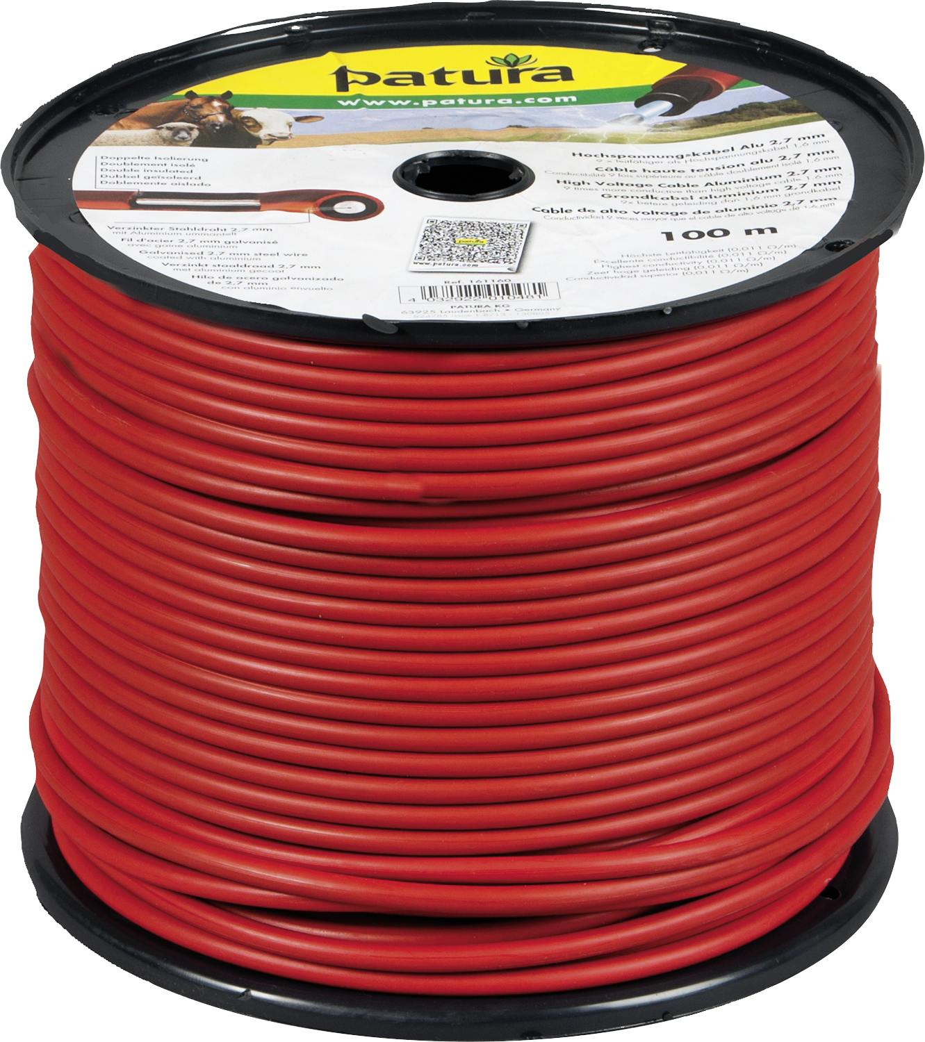 161160 Patura Hochspannungskabel Alu 2,7 mm, Länge 100 m
