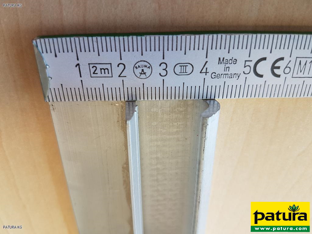 335009 Patura Aluminium-Montageprofil / Klemmprofil für Windschutznetze - Breite des Grundprofils