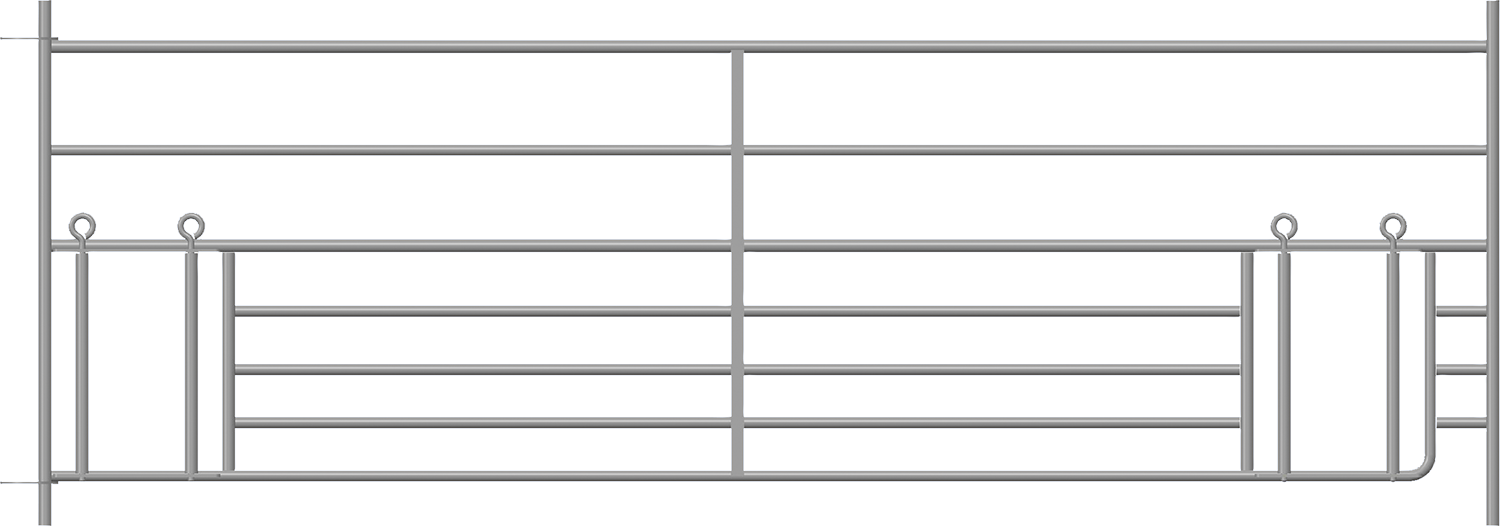 Steckfix-Horde mit doppeltem Lämmerschlupf, Länge 2,75 m, Höhe 0,92 m