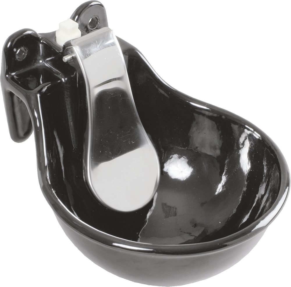 Zungenventil-Becken Compact, Mod. 2, emaillierte Gussschale