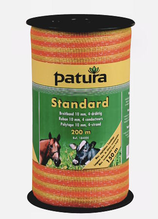 2 Stk. 200 m Standard Breitband 10 mm, 10 Ohm/m, 4xEdelstahlleiter, gelb-orange