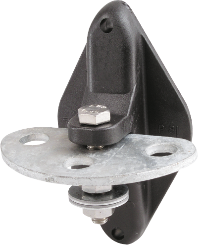 4 Stk. Torgriffisolator 3-fach, Kunststoff, verzinkte Platte mit 3 Anschlüssen