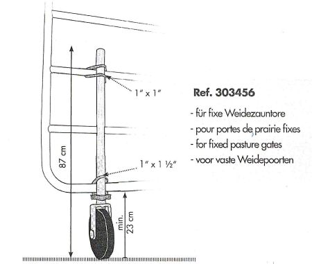 303456 Patura Stützrad für fixe Weidetore, Maße
